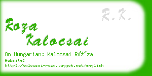 roza kalocsai business card